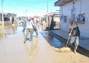 تصاویر/ حضور نیروهای جهادی در روستای میرزاعلی یلقی آق قلا